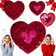 SERCE Z RÓŻ MYDLANYCH 13 RÓŻ ZAPACHOWYCH ROMANTYCZNY PREZENT NA WALENTYNKI