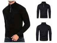 Męski Sweter Old Money – Quarter Zip, Wysoki Kołnierz, Jesień/Zima