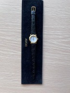 Zegarek damski AVON Quartz, złoty, biała tarcza skórzany pasek, nieużywany