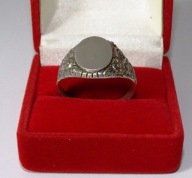 Pierścionek srebro - nr 17 sygnet próba 835 rozmiar 21