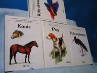 LEKSYKON PRZYRODY KONIE PSY PTAKI RYBY 4 książki bardzo ładny stan