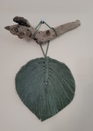 makrama 1 z 11 liść kolor zielony morski,zrób własna kompozycję -rękodzieło