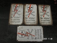 Stara tablica NIE DOTYKAĆ !URZĄDZENIE ELEKTRYCZNE! oryginał czasy PRL-u