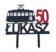 topper na tort dekoracja personalizacja WYBÓR KOLORÓW TRAMWAJ!!!