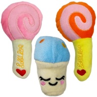 Zestaw ZABAWEK Dla Psa 3 PLUSZOWE Zabawki LIZAKI i Grzybek z PISZCZAŁKĄ