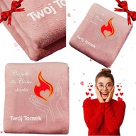 KOC Z PERSONALIZOWANYM HAFTEM PREZENT NA WALENTYNKI DLA NIEJ RÓŻOWY