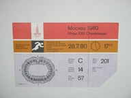 IGRZYSKA OLIMPIJSKIE MOSKWA 1980 bilet - LA 28.07.1980