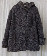 KURTKA MELANŻ R.42/44 Z KAPTUREM WEŁNA