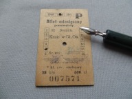 KOLEJ PKP BOCHNIA-KRAKÓW Gł. BILET MIESIĘCZNY pracowniczy KARTONIK - 1950