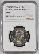 Polska rok 1992 PRL Władysław III Wreńczyk 10 000 złotych NGC MS 67
