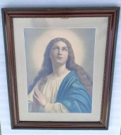 Przedwojenny obraz Maria Magdalena, antyk, ok. 1900 oleodruk