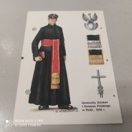 POCZTÓWKA MUNDUR i GODŁO GENERALNY DZIEKAN 1 KORPUSU POLSKIEGO W ROSJI