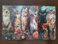 Zakładka do książki KOTY Kot Słodkie Urocze Kotki Sweet Cats Kwiaty 30 szt