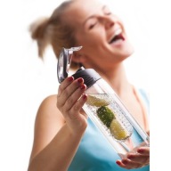BIDON NA WODĘ FRUTELLO SZARY 700 ML NA FITNESS NA SIŁOWNIĘ + POJEMNIK -NOWY