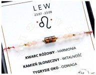 Bransoletka Znak Zodiaku LEW Miłość Kamienie naturalne zodiak na Prezent