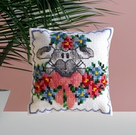 Poduszka na szpilki, igły. Igielnik haftowany. Zajączek. Rękodzieło.