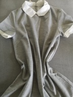 Szara sukienka z kołnierzem