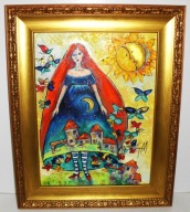 Tatiana Morozowa " Pani Wiosna" Olej na płótnie 51x41 cm