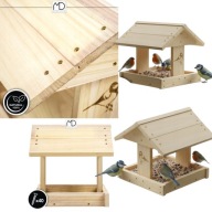 KARMNIK DLA PTAKÓW DUŻY SOLIDNY DREWNIANY BUDKA LĘGOWA OZDOBA OGRODOWA
