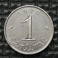 *FRANCJA [0124]*1 centym 1 CENTIME 1970 Piąta Republika, Kłosy Republika