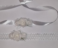 OPASKA BIAŁA DO CHRZTU PASEK ZESTAW