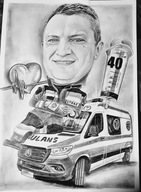 Karykatura z zdjęć A3 1os. urodziny ślub prezent rocznica dom wielkanoc