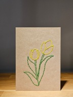 Tulipan żółty - kartka na dzień mamy