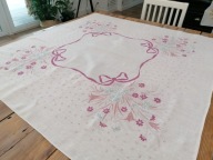 LNIANY OBRUS BUKIETY KWIATÓW DZWONECZKI 131 x 135