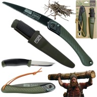 PIŁA SKŁADANA DO DREWNA + NÓŻ Z KABURĄ ZESTAW SURVIVAL BAHCO MOCNY SOLIDNY