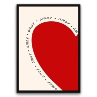 Plakat z ramą 40x50cm Serce Amore Mio – miłość i styl | Pomysł na Prezent