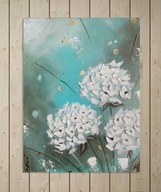 Obraz na płótnie ręcznie malowany Kwiaty strukturalny 3d 40/50