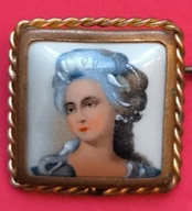 Broszka brosza Francja oryginał porcelana Limoges kobieta hit 14