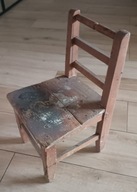 Krzesło Krzesełko Drewniane Stare PRL Dla Dziecka Małe Drewno Antyk