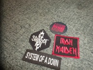 3 x Naszywki + Pin SLIPKNOT / IRON MAIDEN / SYSTEM OF A DOWN soad METAL