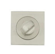 Klamka wewnętrzna Domino Krótki, Szyld kwadratowy, Szyld z blokadą WC