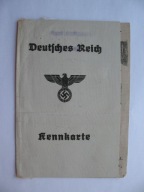 DEUTSCHES REICH-III RZESZA NIEMIECKA KARTA ROZPOZNAWCZA-KENNKARTE 1942