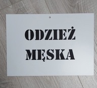 TABLICZKA ODZIEŻ MĘSKA A4