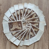 Zestaw Banknotów 20 sztuk 100 Złotych 1934 r.II RP Różne