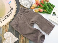 Benetton - markowe spodnie brąz , sztruks r 74