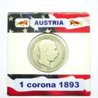 SREBRO 1 korona 1893 Cesarstwo Austrii moneta