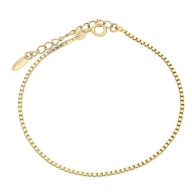 83172 BRANSOLETKA 18K POZŁACANA 17,5+3 CM 1,5 MM splot kostka