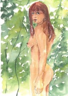 =Obraz=AKT =akwarela=kobieta=Joanna MAŁOSZCZYK