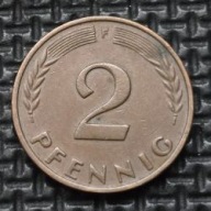 *NIEMCY [0206]*2 fenigi 1961 *F* Niemcy Zachodnie (RFN) Kłosy, Liście dębu