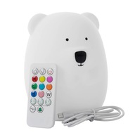 SILIKONOWA LAMPKA NOCNA DLA DZIECI MIĘKKA KOLOROWA RGB LED USB XXL + PILOT