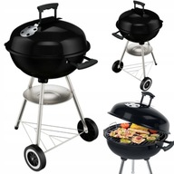 GRILL WĘGLOWY OGRODOWY ZAMYKANY POKRYWA POPIELNIK na kółkach GRIL KULISTY