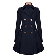 PŁASZCZ TRENCZ Damski Dwurzędowy Granatowy r 42 XL