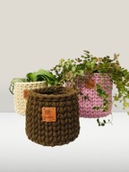 MAMAJASTUDIO Kosz do przechowywania,koszyk ze sznurka bawełnianego 12x11cm.