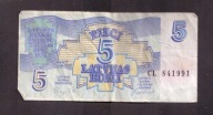Łotwa - banknot - 5 Rubel 1992 rok