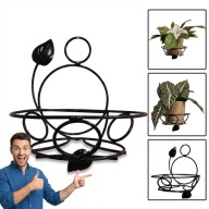 KWIETNIK ŚCIENNY WISZĄCY CZARNY METALOWY NA KWIATY POJEDYNCZY 31CM