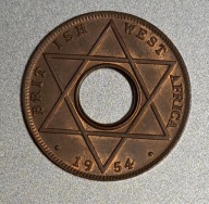 Brytyjska Afryka Zachodnia 1/10 pensa 1954r. rzadki rocznik BCM